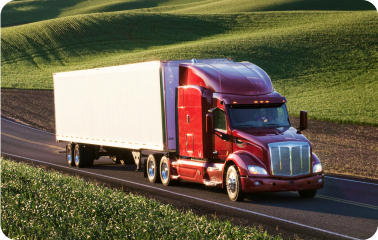 A heavy truck running on the road